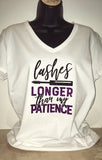 "Lashes & Patience" Glitter Tee